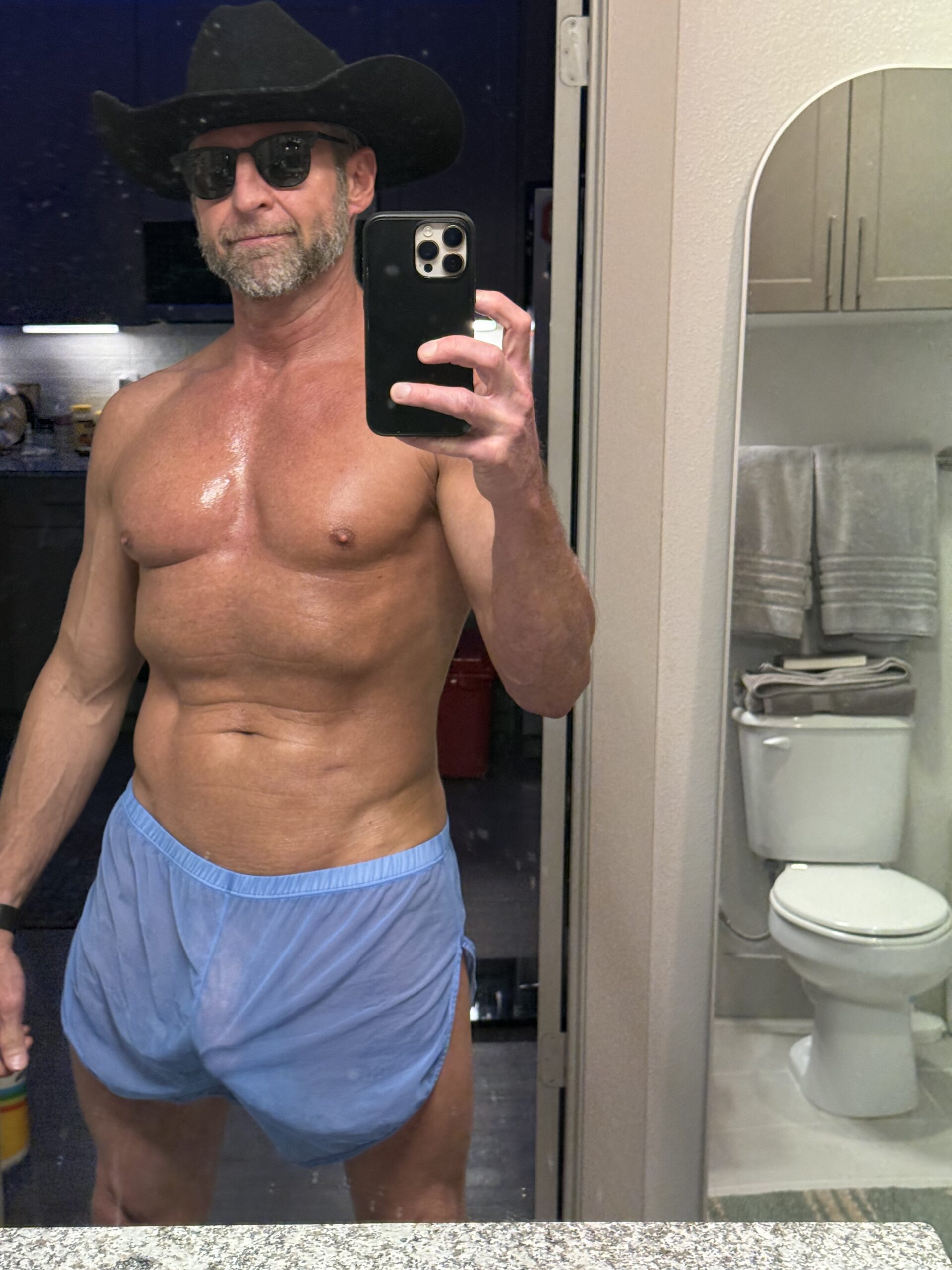 Blue shear shorts